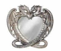 Gotico - Specchio cuore di Draghi  - Dragon's Heart Mirror - Resina - Dipinto a Mano